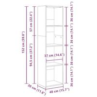 Boekenkast 40x30x152 cm bewerkt hout sonoma eikenkleurig - thumbnail
