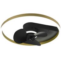 LED Plafondlamp met Ventilator - Dimbaar & Aanpasbare Kleur - Mat Zwart - thumbnail