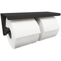 Wiesbaden Brush Dubbele Toiletrolhouder - Mat Zwart - thumbnail