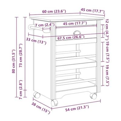 Keukentrolley BODO 67,5x45x80 cm wit Keukentrolley BODO 67,5x45x80 cm wit