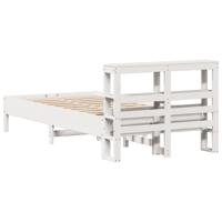 Bedframe zonder matras massief grenenhout wit 140x190 cm - thumbnail