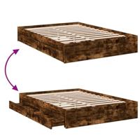 Bedframe met lades bewerkt hout gerookt eikenkleurig 140x190 cm - thumbnail
