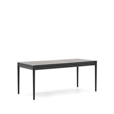 Kave Home Uitschuifbare Eettafel 'Lenon' Eikenhout, 160-200 x 90cm, kleur Zwart