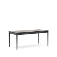 Kave Home Uitschuifbare Eettafel 'Lenon' Eikenhout, 160-200 x 90cm, kleur Zwart - thumbnail