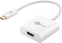 USB-C naar HDMI kabel - 3840*2160p @ 60Hz & 3D - USB-C adapterkabel - 0,2 meter - Wit - thumbnail