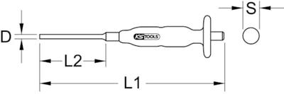 KS Tools 156.0010 Splitdriver met handgreep, rond, Ø 10 mm