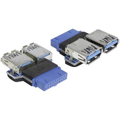 Delock USB Adapter [1x USB 3.2 Gen 1 bus intern 19-polig (USB 3.0) - 2x USB 3.2 Gen 1 bus A (USB 3.0)] 65324
