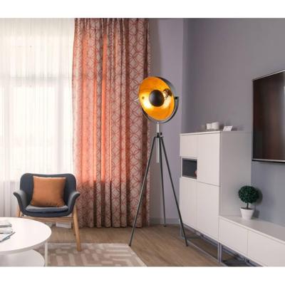 Globo Zwarte vloerlampLenn met gouden binnenkant - 58305