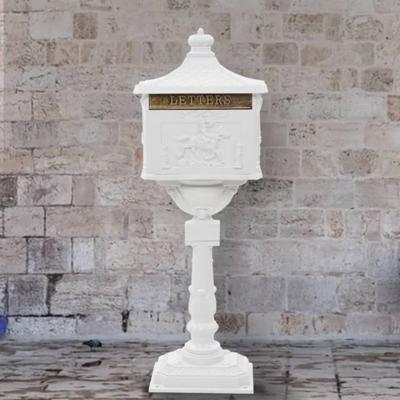 VidaXL Staande brievenbus vintage stijl roestbestendig aluminium wit
