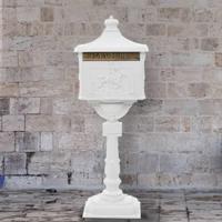 VidaXL Staande brievenbus vintage stijl roestbestendig aluminium wit - thumbnail