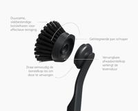 Joseph Joseph SkinTech Afwasborstel + Vervangbare Borstelkop Antraciet - thumbnail