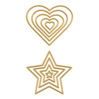 Vaessen Creative • mini snij- en embossingmallen trapeze banners & labels 14st. - thumbnail