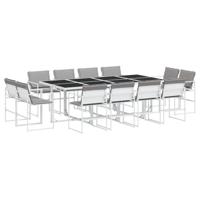 13-delige Tuinset met kussens textileen wit - thumbnail