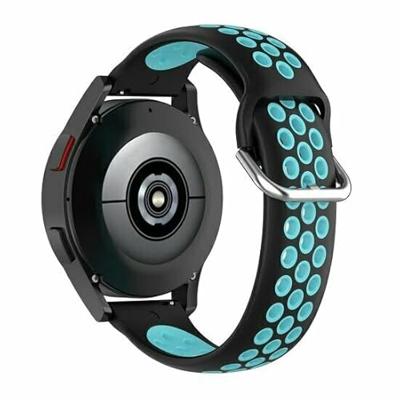 By Qubix - Compatible met Garmin Approach S12 / S40 / S42 - Siliconen sportbandje met gesp - Zwart + blauw - Compatible Garmin bandje