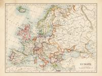 Schilderij - Ouderwetse kaart van Europa, 2 maten, Premium print - thumbnail