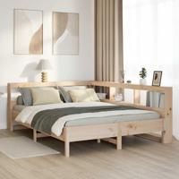 Bed met boekenkast zonder matras massief grenenhout 150x200 cm - thumbnail