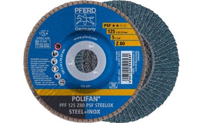PFERD TOOLS 67668125 PFF 125 Z 80 PSF STEELOX Lamellenschijf Diameter 125 mm Boordiameter 22.23 mm Korrelgrootte (num) 80 RVS, Staal 10 stuk(s) PFERD TOOLS 67668125 PFF 125 Z 80 PSF STEELOX Lamellenschijf Diameter 125 mm Boordiameter 22.23 mm Korrelgrootte (num) 80 RVS, Staal 10 stuk(s)