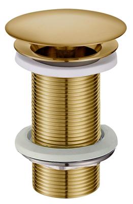 Wiesbaden Caral open afvoerplug verlengd 5/4" geborsteld messing