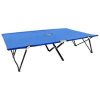 Ligbed 2-persoons inklapbaar staal blauw - thumbnail