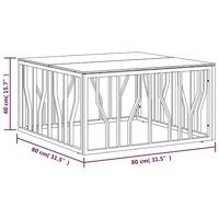 Salontafel 80x80x40 cm roestvrij staal en glas goudkleurig - thumbnail