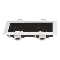 Durham Dubbel LED Inbouwspot - Kantelbaar armatuur - 10x18 cm - GU10 Fitting incl. lamphouder - Vierkant - IP20 voor binnen - Wit - thumbnail