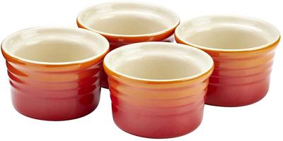 LE CREUSET - Aardewerk - Ramekins S/4 8cm Oranjerood