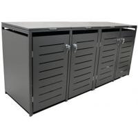 Kliko ombouw - Verzinkt staal - voor 4 kliko's 120L Antraciet - thumbnail