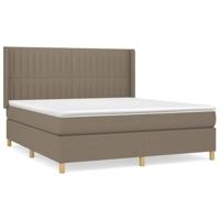 Boxspring met matras stof taupe 180x200 cm - thumbnail