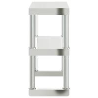 Verhoging voor werktafel 2-laags 110x30x65 cm roestvrij staal - thumbnail