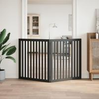 Hondenhek inklapbaar 2 panelen 160 cm populierenhout zwart - thumbnail