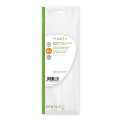 CAT6 S/FTP-Netwerkkabel | RJ45 Male - RJ45 Male | 0,25 m | Grijs