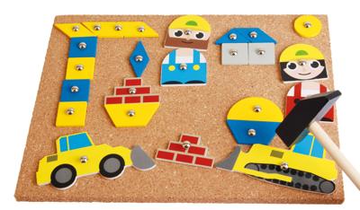 Lena kinderspel Hamertje Tik kurk/hout/metaal 64-delig