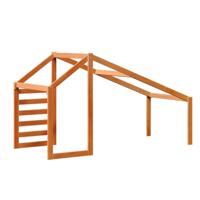 Kinderbedhuisje 198x97x113 cm massief grenenhout wasbruin - thumbnail