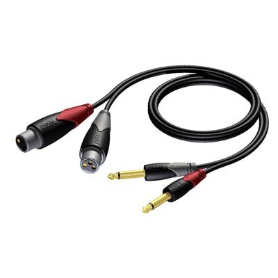 Procab CLA707/3 verloopkabel 2x XLR female naar 2x Jack 3m