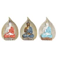 Decoratieve figuren DKD Home Decor Blauw Rood Oranje Gouden Boeddha Orientaals 15,5 x 5 x 20,7 cm (3 Stuks) - thumbnail