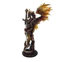 Beeld Draak met Briefopener Handgeschilderd (29 cm) - thumbnail