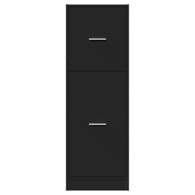 Apothekerskast 40x41x118 cm bewerkt hout zwart