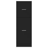 Apothekerskast 40x41x118 cm bewerkt hout zwart - thumbnail