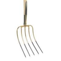 Mestvork 5 tanden houten steel 100 cm en stift verbinding - thumbnail