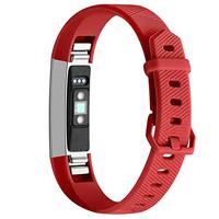 By Qubix - Compatible met Fitbit Alta HR siliconen bandje met gesp - Maat: Large - Rood - Compatible fitbit bandje - thumbnail