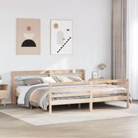 Bedframe met hoofdbord massief grenenhout 200x200 cm - thumbnail