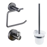 Fortifura Calvi toiletset 3-delig Geborsteld Gunmetal PVD SW721175 SW721173 SW721176 - thumbnail