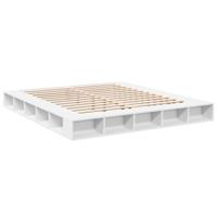 Bedframe massief hout wit 200x200 cm - thumbnail