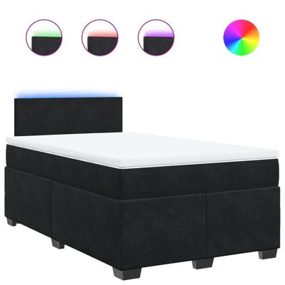 Boxspring met matras fluweel zwart 120x200 cm