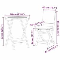 Bistroset 3 pcs Bruin Massief acaciahout - thumbnail