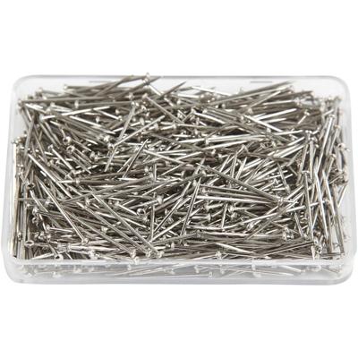 Creativ Company Kopspelden, l: 16 mm, dikte 0,65 mm, ca. 500 stuk, zilver, 35 gr/ 1 doos