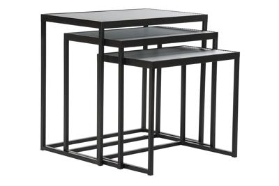 Set van 3 kleine tafels DKD Home Decor Zwart 58 x 36,5 x 53,5 cm