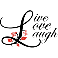 Live Love Laugh met bloemen - Muursticker - thumbnail