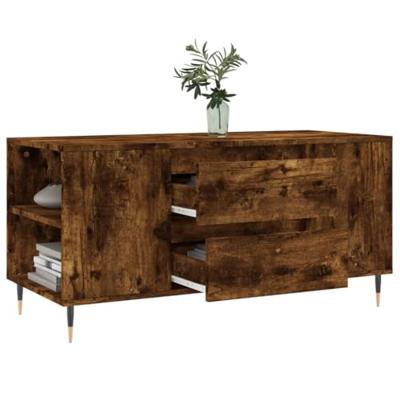 Salontafel 102x44,5x50 cm bewerkt hout gerookt eikenkleurig