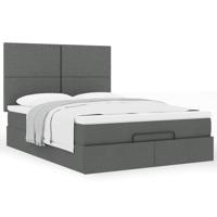 Ottoman bed met matras 140x200cm stof donkergrijs - thumbnail